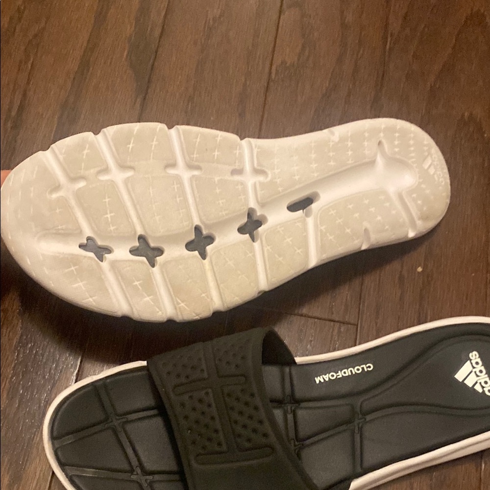 Adidas Black Cloudfoam Slides View 3